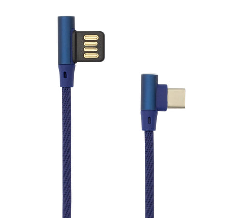 Cavo USB Angolato 90&deg USB A/USB-C 1.5m Blu