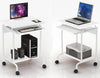 Scrivania Mobile ''Compact'' per Computer Ripiano Tastiera Scorrevole Bianco