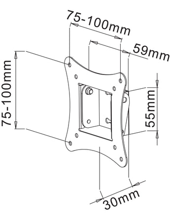 Supporto a Muro Inclinabile per TV 13-30'' nero