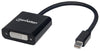 Convertitore Attivo MiniDP M a DVI F 15cm 4K Nero