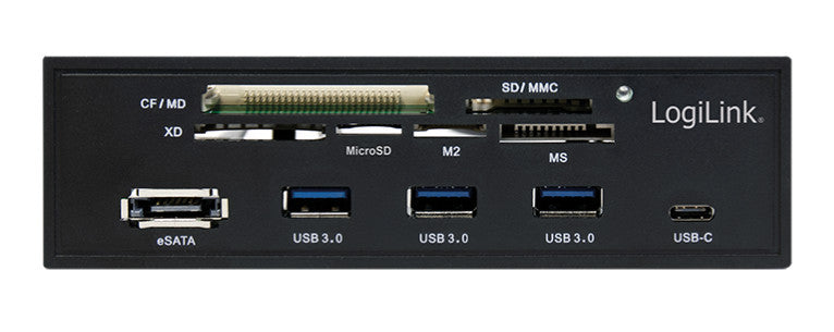 Pannello Frontale 5,25'' Multifunzione con Lettore di Memorie 6 vie