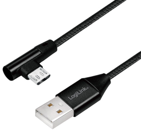 Cavo USB Micro-B Maschio Angolato/USB-A Maschio Dritto 0,3 metri Nero