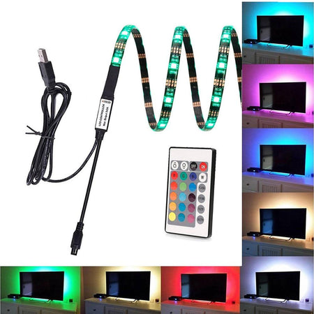 Striscia 30 LED RGB USB 2m per Retro-illuminazione TV
