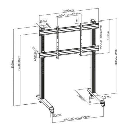 Trolley da Pavimento Mobile per TV LCD/LED/Plasma 70-120''