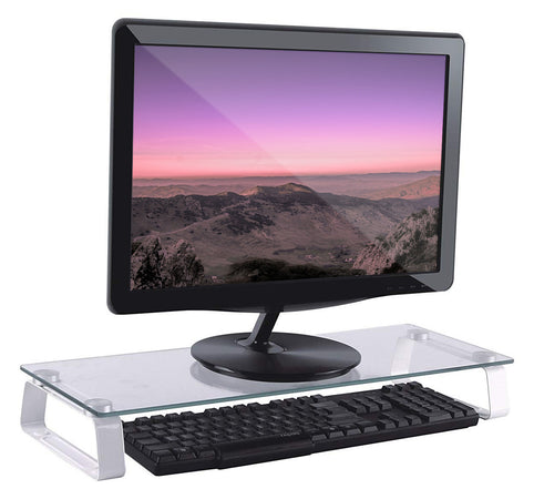Stand da Scrivania per Monitor o Notebook in Vetro Trasparente
