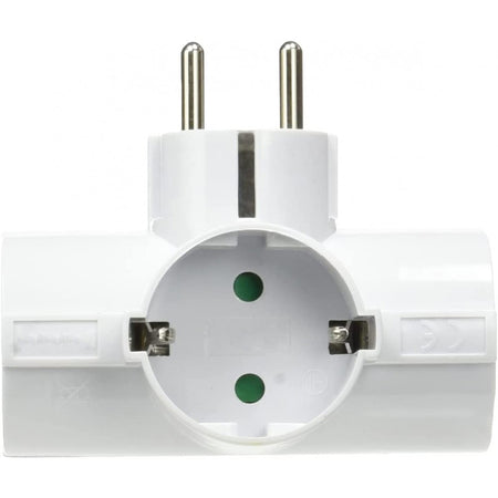 Adattatore Triplo Schuko Spina 2P+T 3 Prese 16A Bianco