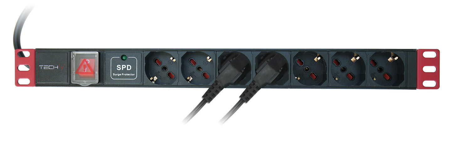 Multipresa da Rack 19'' 7 Posti con limitatore da sovratensioni