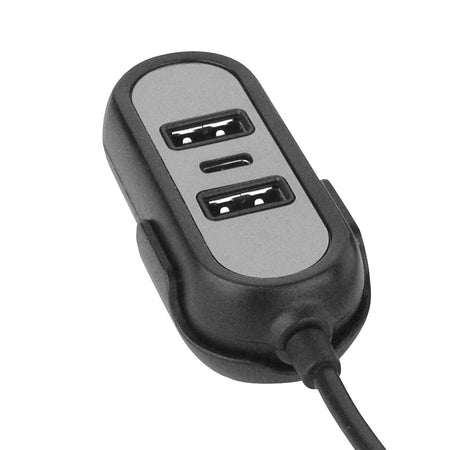 Caricatore da Auto 2x USB-A e 1x USB-C&trade 45W Cavo 1,5m Nero