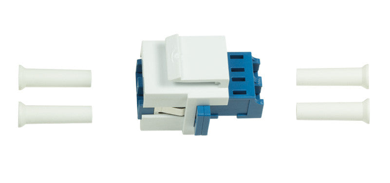 Giunto Fibra LC Duplex Monomodale per Keystone Blu e Bianco
