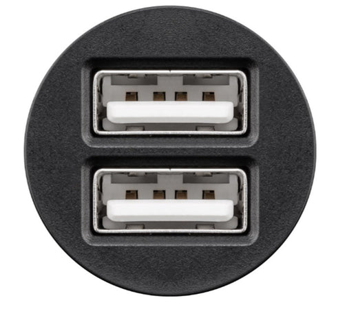 Caricatore Compatto da Auto 2 porte USB max.12W/2.4A Nero