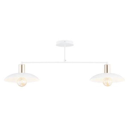 Plafoniera Contemporanea Spirit 2 Luci In Acciaio Oro E Bianco