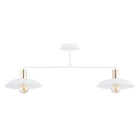 Plafoniera Contemporanea Spirit 2 Luci In Acciaio Oro E Bianco