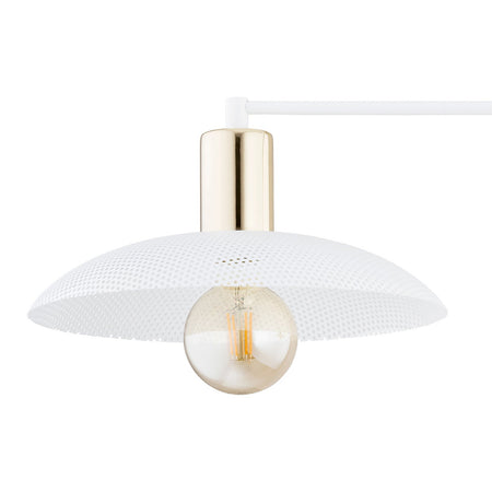 Plafoniera Contemporanea Spirit 2 Luci In Acciaio Oro E Bianco