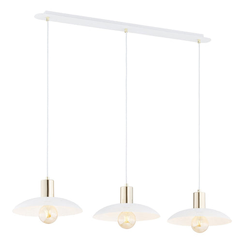 Sospensione Contemporanea Spirit 3 Luci In Acciaio Oro E Bianco