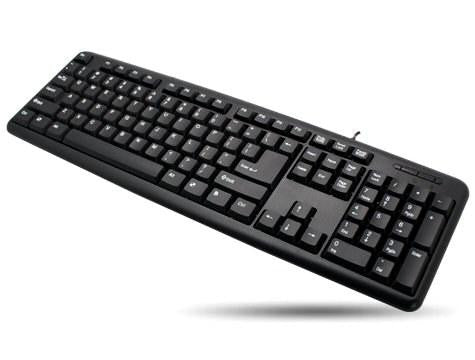 Tastiera 104 tasti USB layout americano Nero
