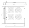 Gruppo di 4 Ventole a Soffitto Senza Termostato per Rack 19'' Grigio