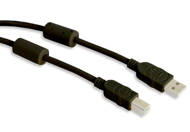 Cavo USB 2.0 A M / B M con Ferrite Doppia Schermatura Nero 3 metri