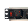 Multipresa 4 posti UNEL da Rack 10'' con Interruttore Spina Italiana 1,5U