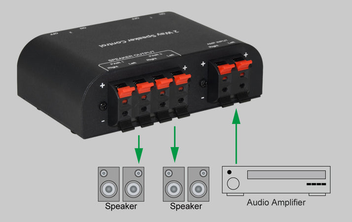 Commutatore Audio per Casse Acustiche 2 vie con Terminali a Pressione