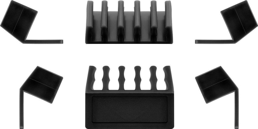 Set 2 Fermacavo da Scrivania a cinque posti Nero