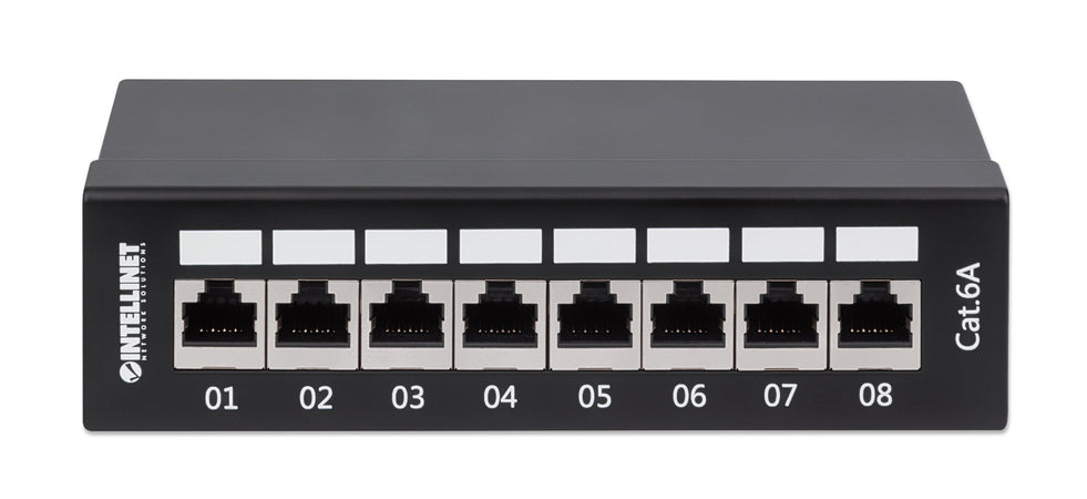 Pannello Patch 8 Posti Cat6A Schermato da Scrivania Nero