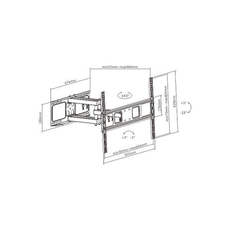 Staffa da Muro con Doppio Braccio per TV LED/LCD 37-70''
