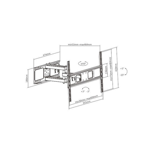 Staffa da Muro con Doppio Braccio per TV LED/LCD 37-70''