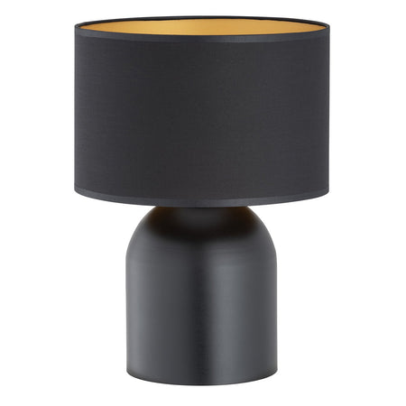 Lampada Da Tavolo Nordica Aspen 1 Luce In Acciaio Nero E Oro