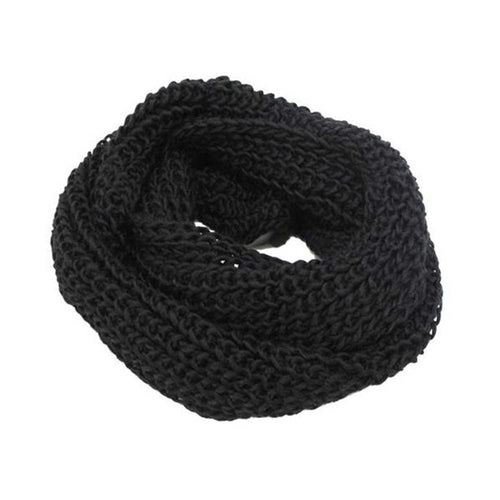 Sciarpa ad anello donna Basile tinta unita 394 nero