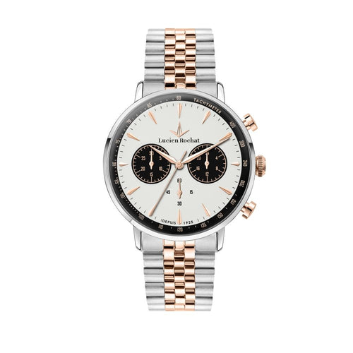 Orologio LUCIEN ROCHAT uomo GarCon 41mm cronografo acciaio / bicolore
