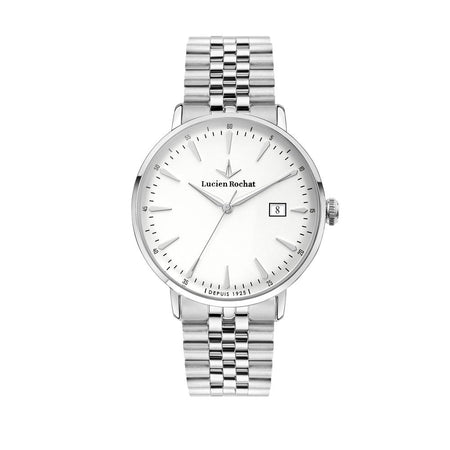 Orologio LUCIEN ROCHAT uomo GarCon data acciaio / bianco