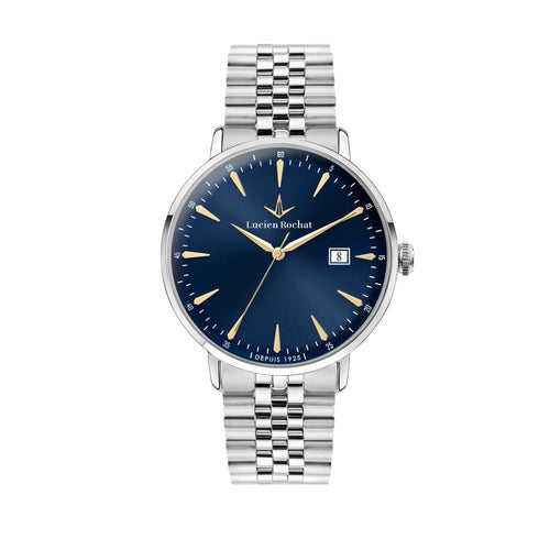 Orologio LUCIEN ROCHAT uomo GarCon data acciaio / blu