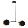 Lampada A Sospensione 2 Luci Moderna Motif In Acciaio Nero E Oro
