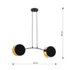 Lampada A Sospensione 2 Luci Moderna Motif In Acciaio Nero E Oro