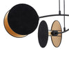 Lampada A Sospensione 4 Luci Moderna Motif In Acciaio Nero E Oro