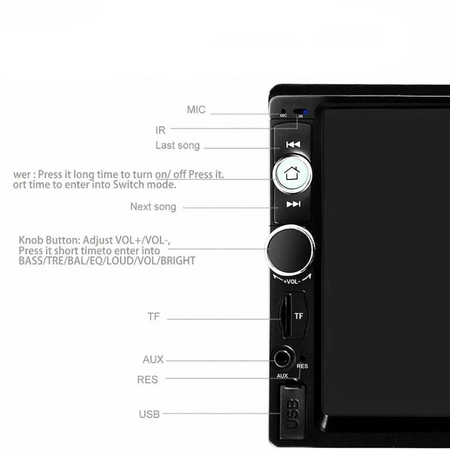 Autoradio 7" Pollici 2 Din Touch Screen Stereo Bluetooth Aux Usb Fm Tf Ec-7020 Auto e Moto > Auto > Autoradio Trade Shop italia - Napoli, Commerciovirtuoso.it