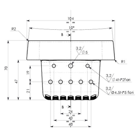 Assieme cestello braciere per stufe a pellet 001N