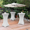 Tavolino Pieghevole Rotondo da Giardino Interno ed Esterno Bianco 80x80 H110 cm