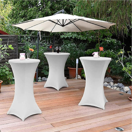 Tavolino Pieghevole Rotondo da Giardino Interno ed Esterno Bianco 80x80 H110 cm