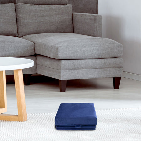 Cuccia Casetta per Gatti Pieghevole Morbida in Poliestere 34x36cm Blu