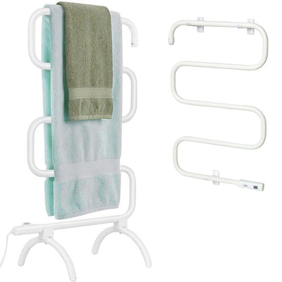 Scaldasalviette Termoarredo Elettrico 2in1 Asciugabiancheria 4 Elementi Bianco
