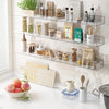 Kit 6 Mensole Acrilico Trasparenti da Parete Muro Organizer 38x10x5 cm