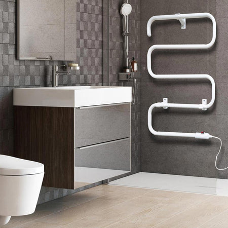 Scaldasalviette Termoarredo Elettrico 2in1 Asciugabiancheria 4 Elementi Bianco