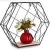 Mensola Parete Esagonale 1 Ripiano Design Moderno Scaffale Legno MDF Metallo Nero