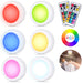Set 6 Faretti Led Wireless Adesivi con 2Telecomandi Cambio Colore e Dimmerabile