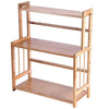Scaffale Mobiletto Portaspezie in Legno Bambù 3 ripiani regolabili Cucina 53x42x18cm