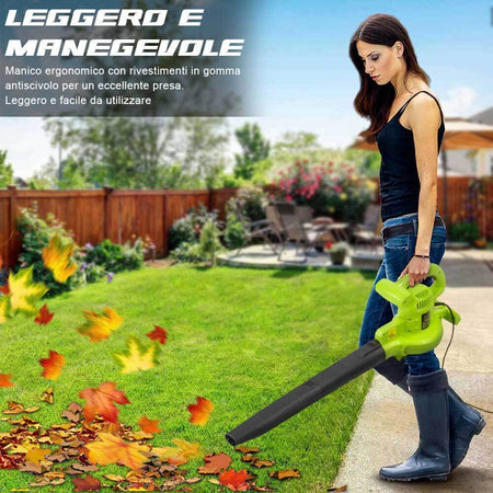Aspiratore per Foglie Trituratore e Soffiatore Elettrico 3000W 3in1 Sacco 40LT