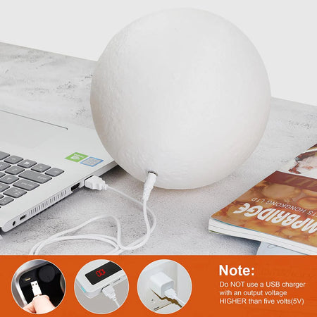 Lampada da Tavolo Sfera 18cm Luce LED RGB Touch e Batteria Ricaricabile USB