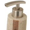 kit da Bagno 3pz con Dispenser Porta Sapone Bicchiere Effetto Pietra Beige