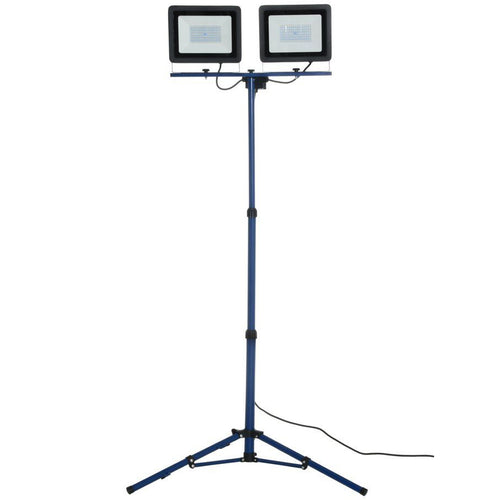Kit 2 Fari a Led 100W con Sostegno Treppiedi Pieghevole Regolabile 4000K Cavo 3mt